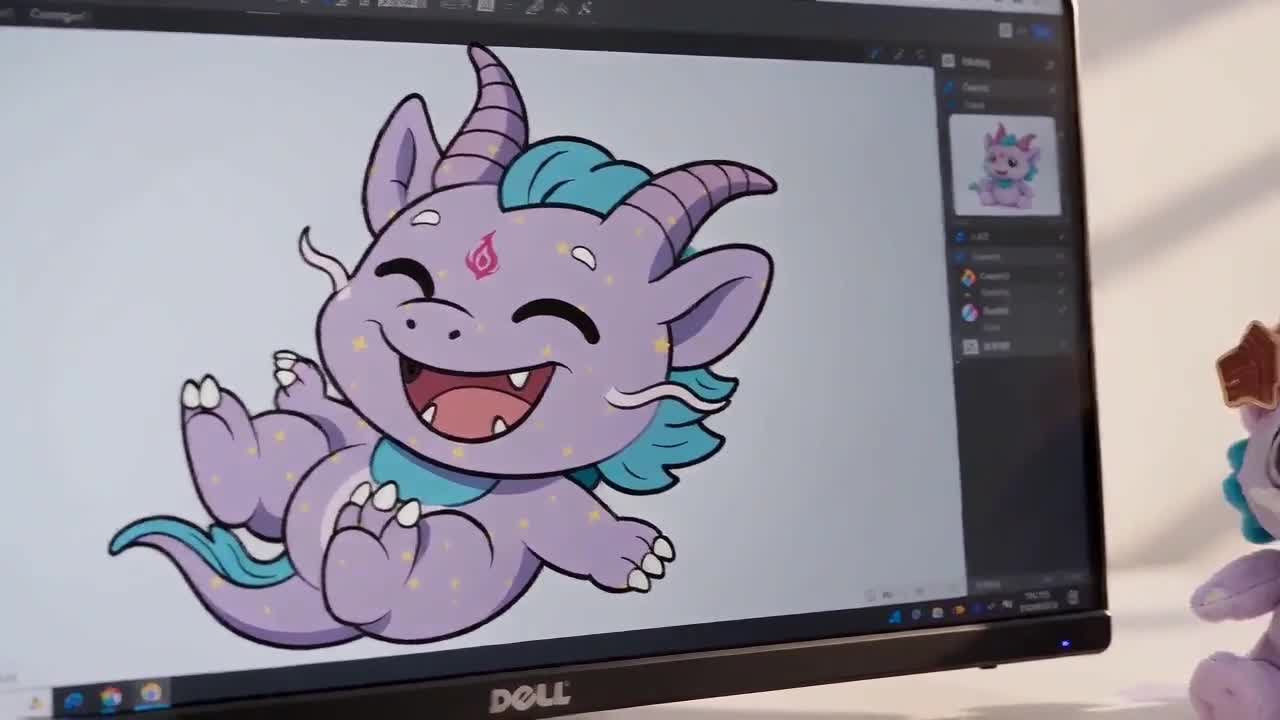 A ZuZu illustration on a designer’s screen, from the Cloud Factory concept film