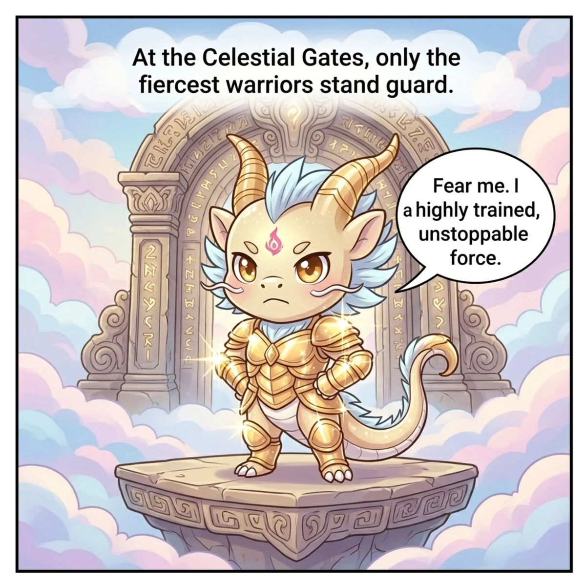 A golden ZuZu story illustration